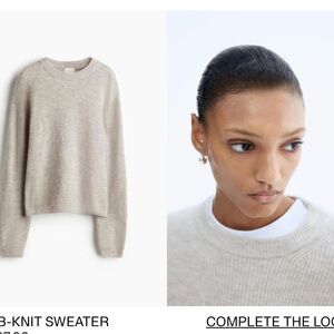 H&M Light Beige Crew Neck Sweater